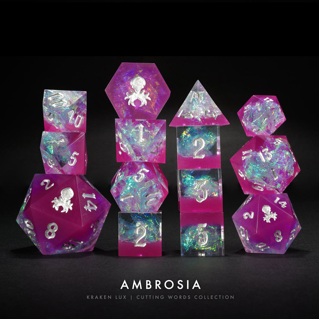 Ambrosia: Kraken Lux 14pc Sharp Edge Dice
